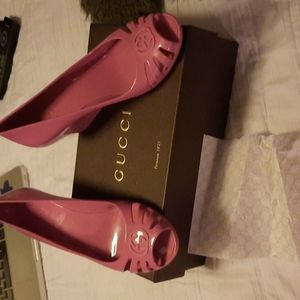 Women Gucci Fresa Rose jelly espedrills size 38